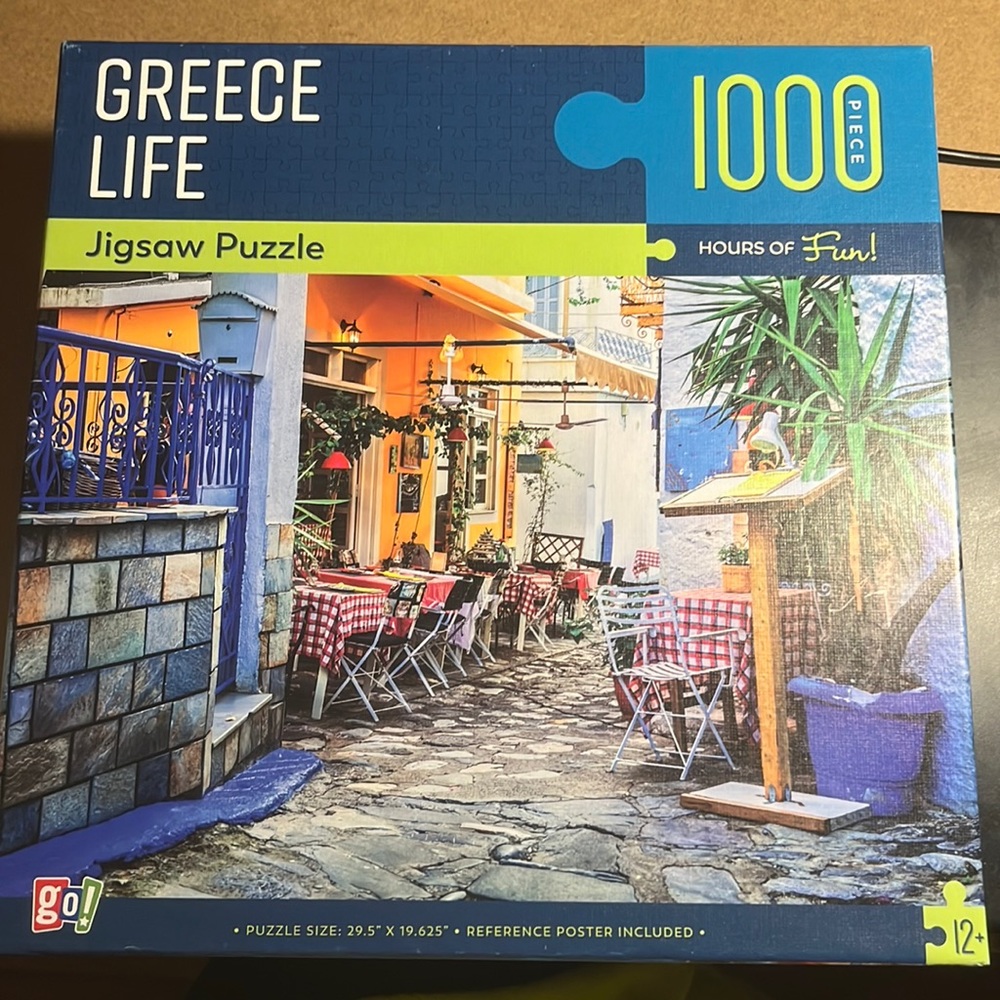 💟🧩 1000 piece “Greece Life”. Beautiful puzzle. Complete.
